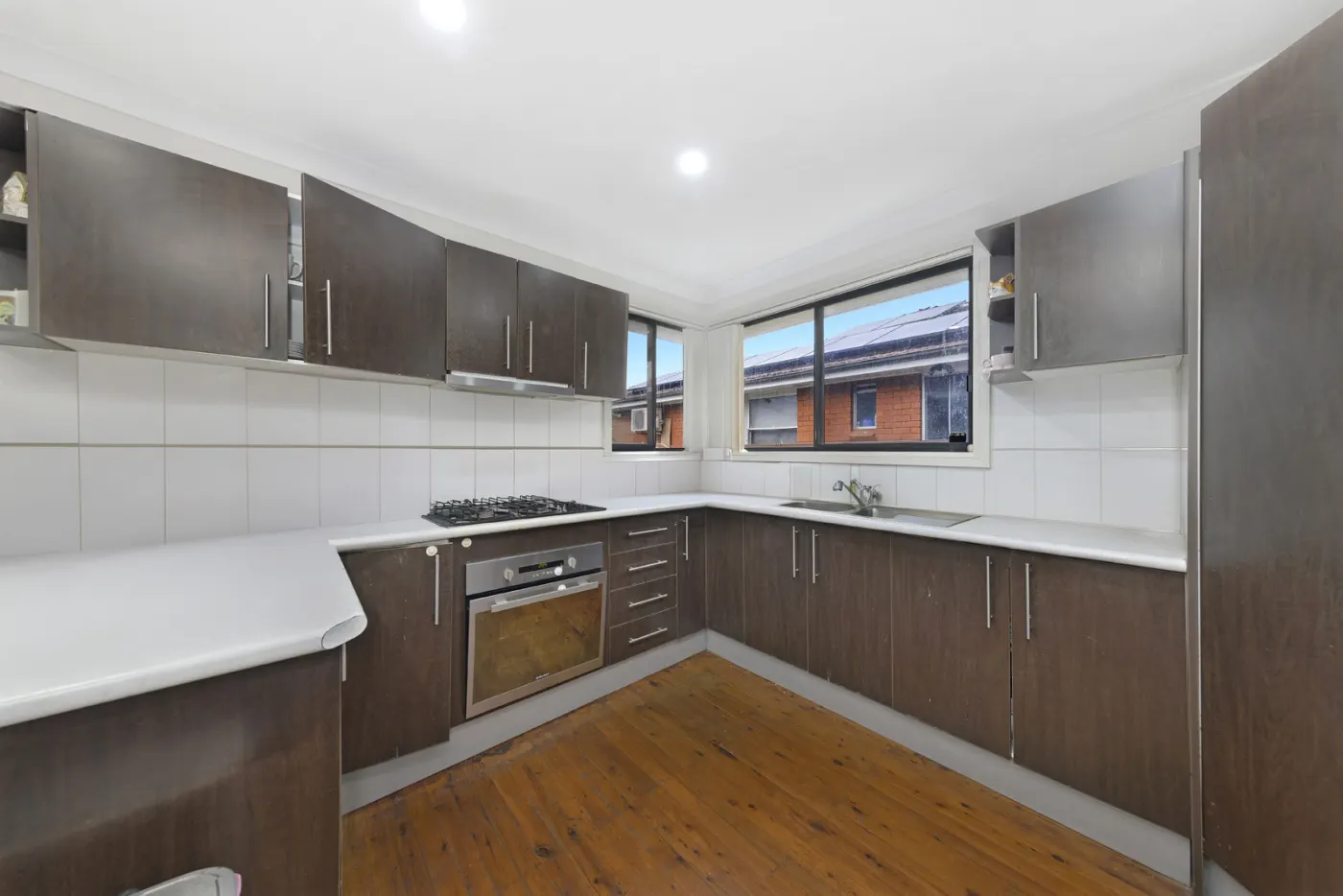 Bright kitchen prepared for a real estate photography shoot